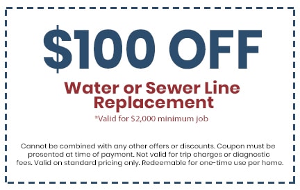 Discount on Water or Sewer Line Replacement